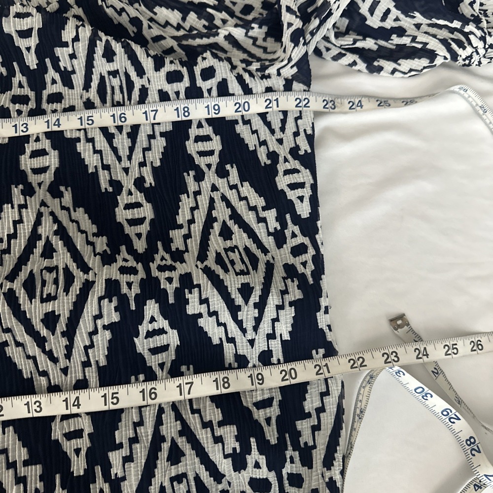 NEW $598 TORY BURCH [ XL ] Katherine Cold Shoulder Pleat Wrap Dress Navy J2198 - Picture 15 of 15